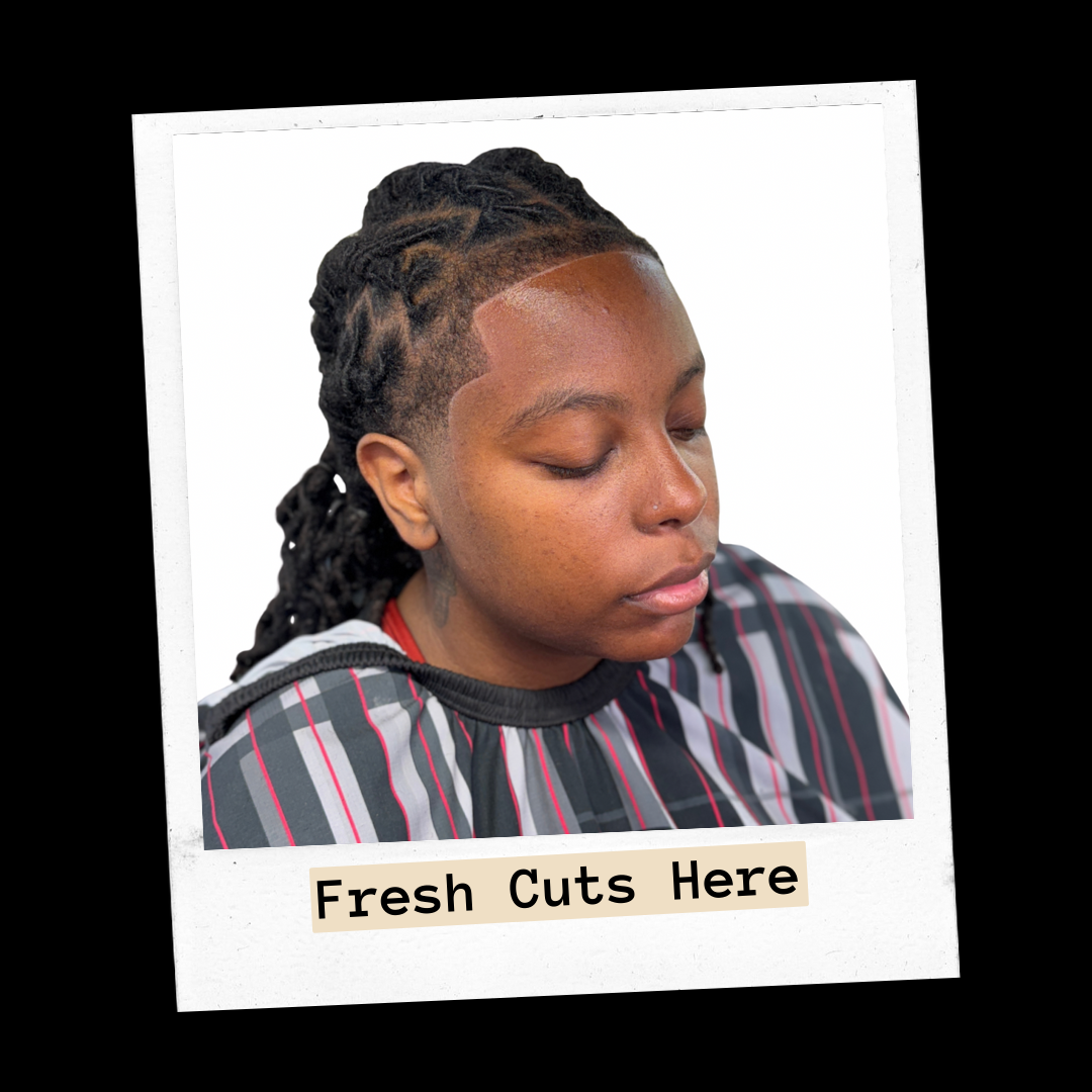 Client with locs and a sharp front line-up